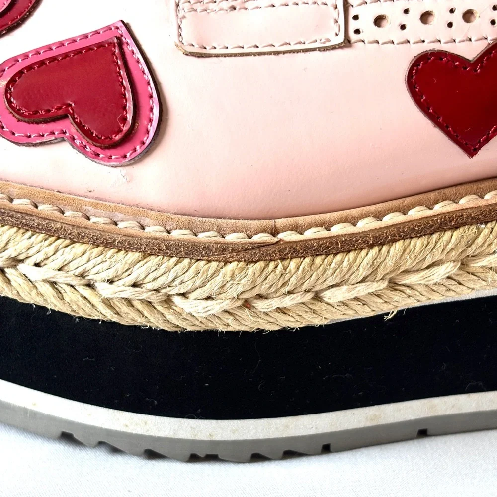 Prada Pink Heart Patent Platform Oxfords | Vintage Designer Espadrilles
